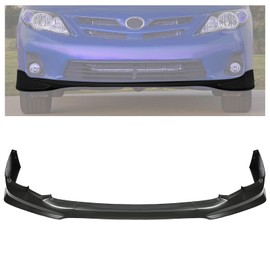HECASA Front Bumper Lip Compatible with 2011-2013 Toyota Corolla 3-Piece Front Lip Chin Spoiler Splitter PP Plastic Black