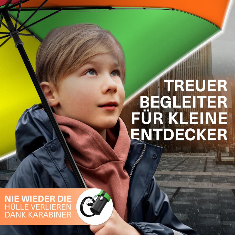 STYNGARD Regenschirm Kinder mit Sicherheitsreflektoren - Regenschirm Kinder Schulranzen Modell
