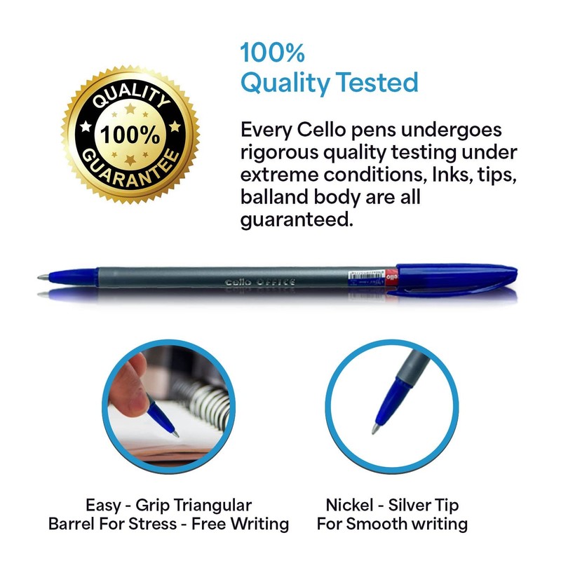 Cello Office Blue Pens | Pack of 50 - Medium