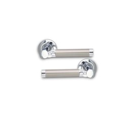 Infinity Decor Pair of Dual Tone Zishan Straight Lever on Rose Door Pull Handles - Premium Quality Door Handles for Internal External Use