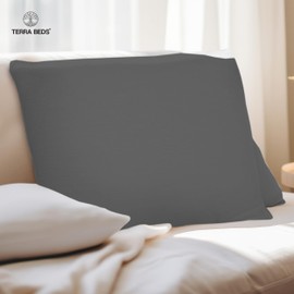 Terra Beds Pillowcase 60 x 60 cm (Set of 2), 100% Cotton Jersey, 160 g/m², Oeko-Tex Certified, Pillowcase 60 x 60 cm with Zip, Stretchy Soft and Breathable (Anthracite Grey)