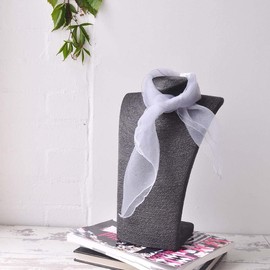 Basic Sense Plain Soft and delicate Chiffon Feel Head and Neck Scarf,Grey