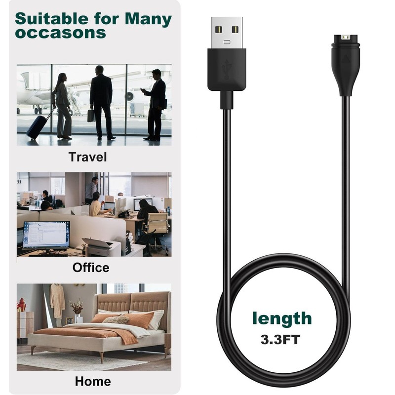 E ECSEM Charging Cable Compatible for Garmin Lily 2 Active