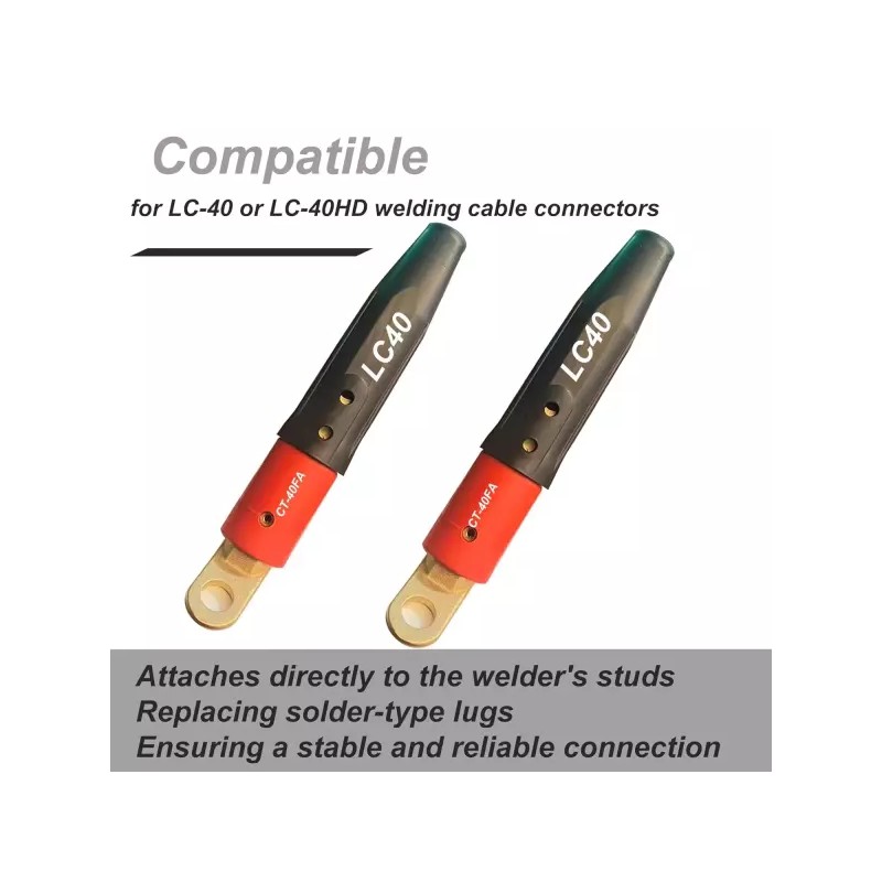 Renaco 2PCS CT-40FA 용접 단자 커넥터 러그 어댑터 렌코 스타일