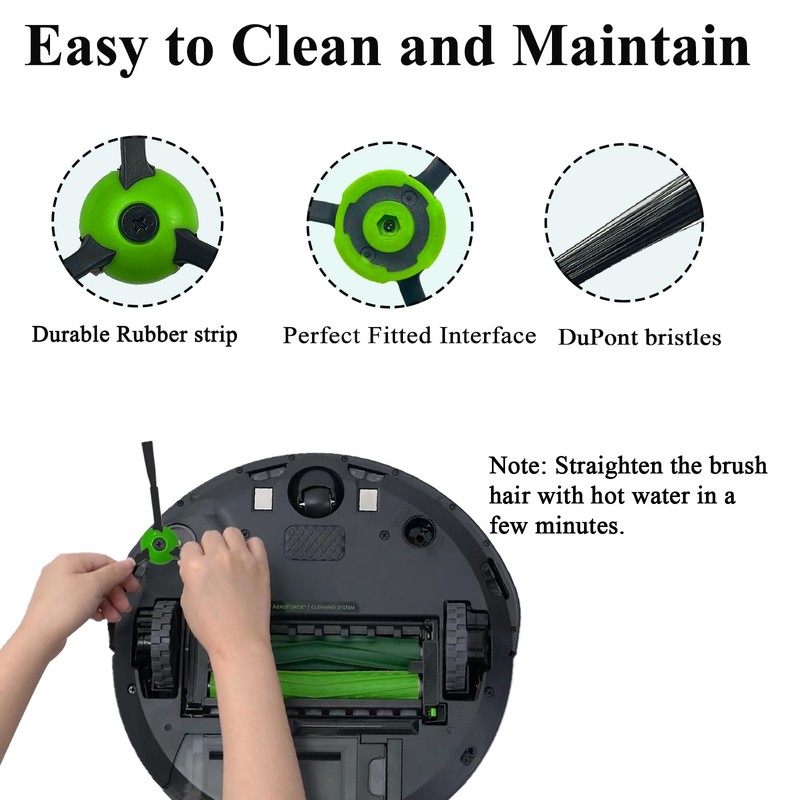 6 Pack Replacement Side Brushes Compatible with iRobot Roomba i