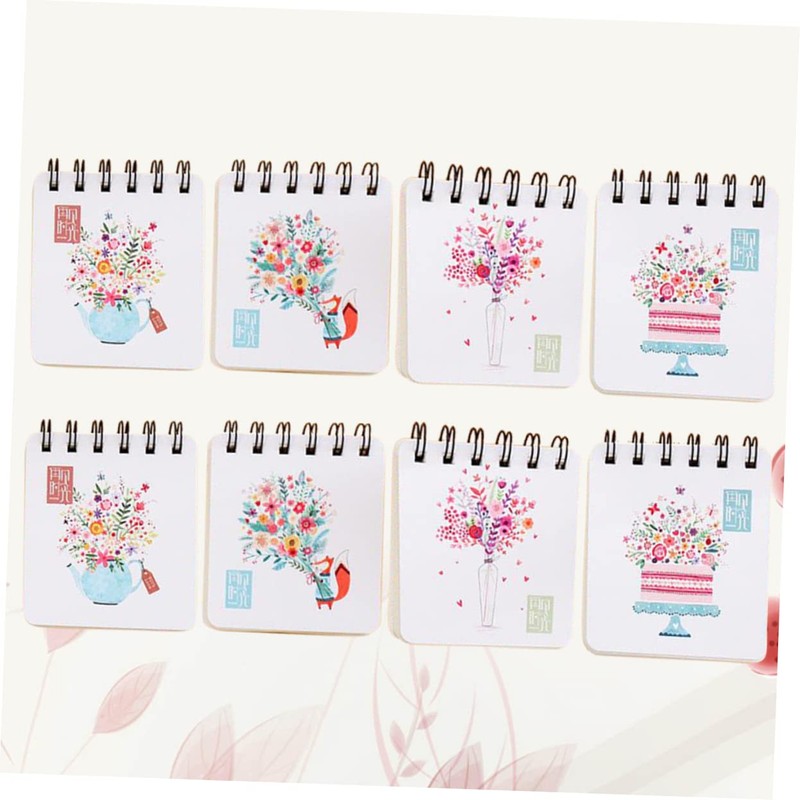 Operitacx 8pcs Escritorios Portable Notepad Floral Notebook Mini Ruled Lined