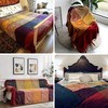 Edcooy Sofa Throws, Bohemian Chenille Jacquard Tassels Throw Blankets for