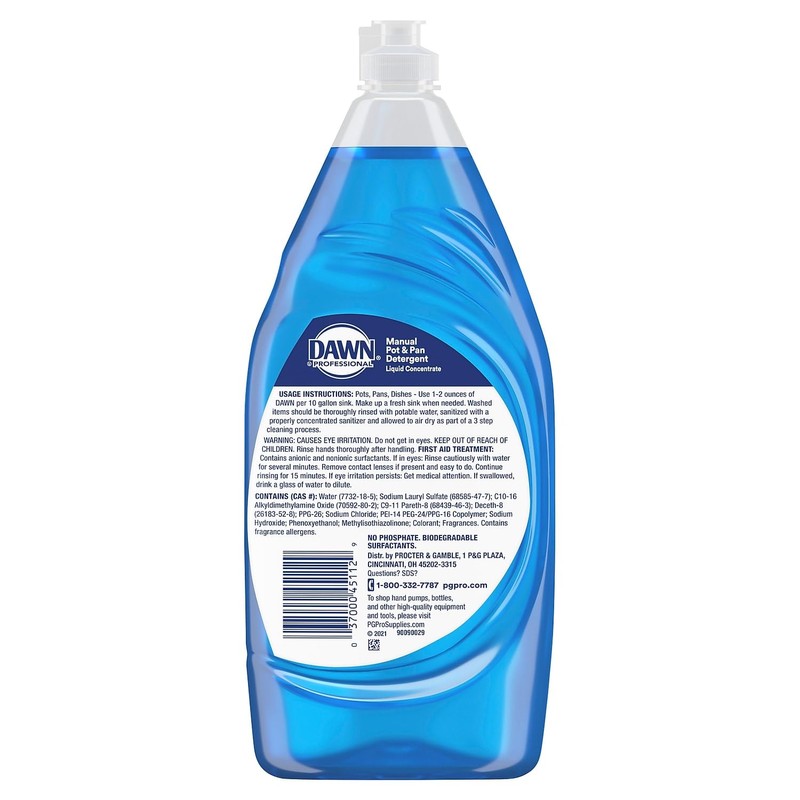 Manual Pot & Pan Dish Detergent, 38 oz Bottle, 8/Carton