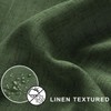 KOUFALL Olive Green Waterproof Linen Fabric Shower Curtain for Bathroom