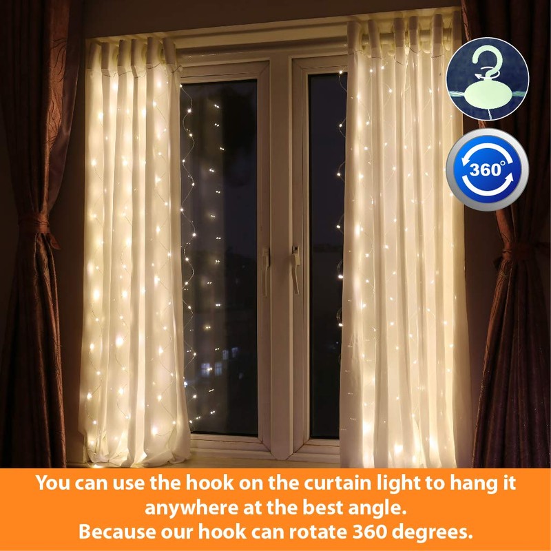 HXWEIYE Short Curtain Lights for Small Window, 3.3x5Ft USB Plug