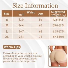Generisch Women's Butt Lifter Panties Hips, Butt Lifter Shapewear, Women's Butt Lifter, Push Up Hips and Butt, Women's Butt Lifter Panties (Black/Skin Tone), Skin tone