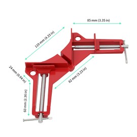 FUNSUEI 6 PCS 90 Degree Corner Clamp Set, Right Angle Clamps, Steel Corner Clamps for Woodworking Right Angle Clip Fixer for Glass Holder, Picture Frame, Hand Tools, Red