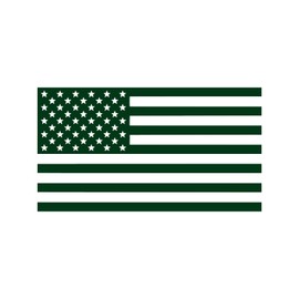 Hill Country Vinyl American US Flag [Pick Color/Size] Vinyl Decal Sticker for Laptop/Car/Truck/Window/Bumper (5in x 2.8in, Matte Dark Green)