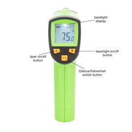 OEMTOOLS 25245 Infrared Thermometer, No-Contact Thermometer for Hot, Hazardous, and Hard-to-Reach Objects, Laser Pointer for Accurate Temperature Measurement