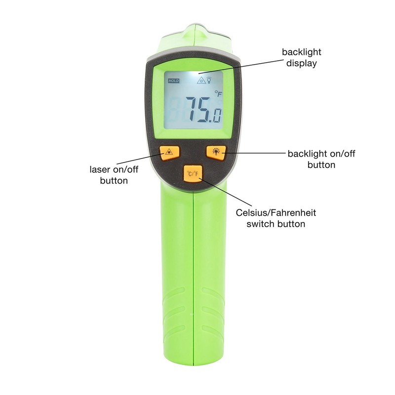 OEMTOOLS 25245 Infrared Thermometer, No-Contact Thermometer for Hot, Hazardous, and