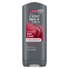 DOVE MEN + CARE Body and Face Wash Exfoliating Deep Clean Body Wash for Men with 24-Hour Nourishing Micromoisture Technology, 13.5 oz