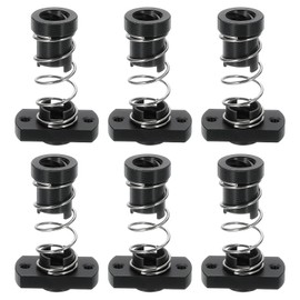 sourcing map 6 Pcs Tr8x8 T8 POM Anti Backlash Spring Loaded Nut, Elimination Gap Nut (Acme Thread, 2mm Pitch, 4 Start, 8mm Lead) with 2-M3 Holes for DIY CNC 3D Printer Parts