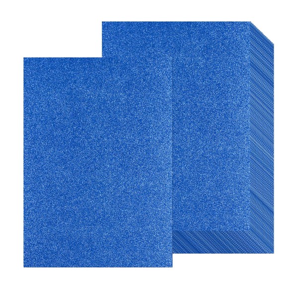 20 Sheets Blue Glitter Cardstock Paper, A4 Thick Glitter Craft