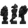 3 Pcs Thinker Statue, Silence is Golden Abstract Art Figurine,