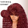 Lizzy Burgundy Curly Wig with Fringe for Black Women, Long