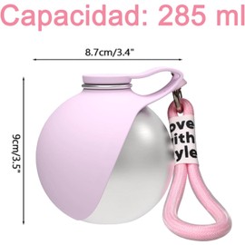 2 en 1 Portátil Botella Agua para Perros 285 ml, Nueva Botella de Agua con Bebedero Silicona Plegable, A Prueba de Fugas para Perros Pequeños y Medianos, Ideal para Paseos, Senderismo y Viajes (Rosa)