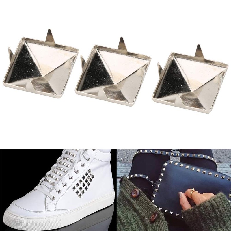 100 Pieces Pyramid Studs 4 Jaw Rivets for Punk Crafts