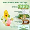 Vplus 16 oz Compostable Clear Plastic Cold Cups, 100 Pack