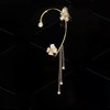 Butterfly Tassel Style Zircon Earrings, Butterfly Flowers Tassel Long Earring,