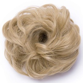 Silk-co Scrunchy Scrunchie Bun Updo Hairpiece Hair Ribbon Ponytail Extensions Messy Hair Bun Donut Hair Chignons Hair Piece Ash & Blond