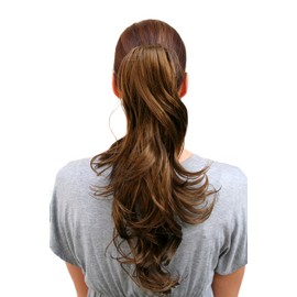 Ponytail hairpiece Wavy Brunette (Colour 10) 50 cm, Brown