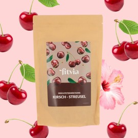fitvia Fruit Tea - 100 g Loose Tea, Up to 34 Cups Full of Enjoyment (Cherry)