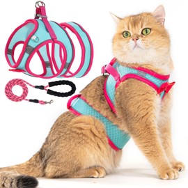 Cat Harness and Leash Set for Outdoor Walking, Escape Proof Adjustable Kitten Vest Harnesses with Soft Breathable Mesh, Lightweight Cat Vest Harnes for Small Dog Puppy Rabbit & Small Animal