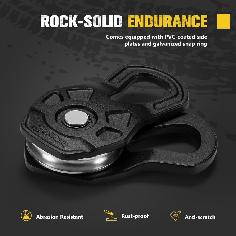 BUNKER INDUST 10T Winch Snatch Block, 22,000 lbs Towing Pulley