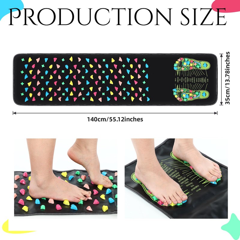 BBTO Foot Massage Mat Reflexology Walk Stone Road for Acupressure