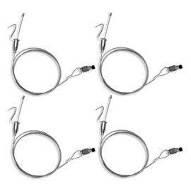Augsion 4-Piece Set of 4 Power Mini Wire, Diameter 0.6 x 59.1 inches (1.5 x 150 cm), Picture Rail, Hanging Hook, Posters, Picture Frames, Paintings, Wall Hangings, Display
