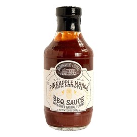 Brownwood Farms BBQ Sauce, Made in Small Batches, Sweet and Tangy, Great on Fries, Meatloaf, Burgers, Glaze, Real Ingredients 20oz (1 Count, Pineapple Mango)