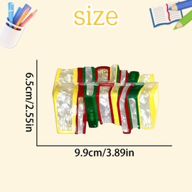 Book Hair Claw Clips for Women Teacher Hair Clips Cute Back To School Jaw Barrettes Accessories Funny Teacher Appreciation Gift Party Favors 1Pcs (Yellow Book)