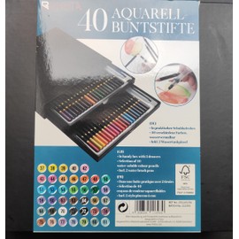 Rheita 212393 40 Watercolour Pencils in Drawer Landing Box Including Brush Pens