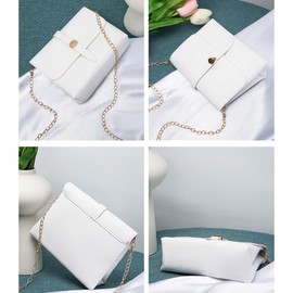 QUINTRA Versatile Small Square Bag Shoulder Bag with Chain Strap Shoulder Bags Men Small Black, White, One Size