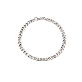 QueenBee Silver Cuban Bracelet 6mm 18cm, Silver Curb Chain Bracelet for Men, Hypoallergenic 6mm Cuban Chain, Birthday Present, Valentine’s Day & Father’s Day Jewelry