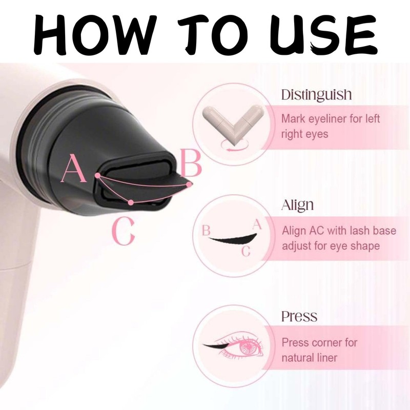 Eyeliner Stamp,Foldable Double Ended Winged Gel Eyeliners Pencil,Waterproof, Smudge Proof,