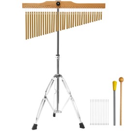 SOCROTO 36-Bar Chimes Percussion 36 Notes Musical Instruments Single-Row Wind Chimes with 2.5-4FT Adjustable Stand Musical Percussion for Orchestras Choirs Classrooms Church Bands