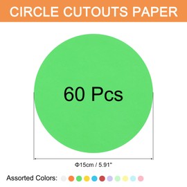 sourcing map 60 PCS Circle Cutouts Paper, 6 Inch Round Cutouts 200gsm/75lb Circle Cardstock for DIY Crafts Classroom Bulletin Board Decoration, Assorted Colors