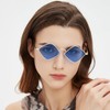 WDZAYXC Diamon Fashion Sunglasses with Metal Frame, UV400 Protection, black/red