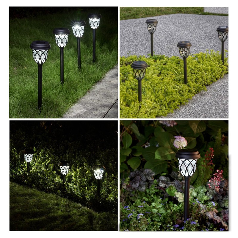 EXCMARK 10 Pack Solar Lights Outdoor Garden Pathway Solar Powered