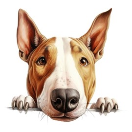 x4 Bull Terrier Dog Stickers for Wall Decor, Covering Marks, Hardwearing Waterproof Mugs & Phone, Car Bumpers, Shower & Tile, Toilets, Laptop & More Vinyl Decals, (Bull Terrier)