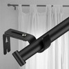 EXLECO 3 Pieces Curtain Rod Bracket Adjustable Metal Wall Mount