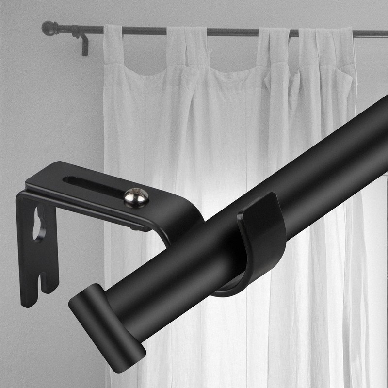 EXLECO 3 Pieces Curtain Rod Bracket Adjustable Metal Wall Mount