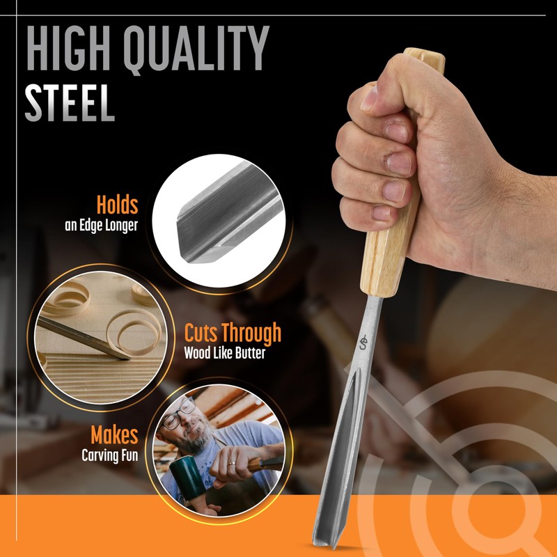 High-Quality Wood Carving Tools Set of 7 Chisels and Gouges