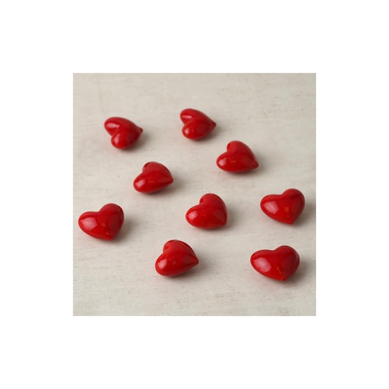 CGB Giftware | Pack of 8 Red Glass Heart Decorations